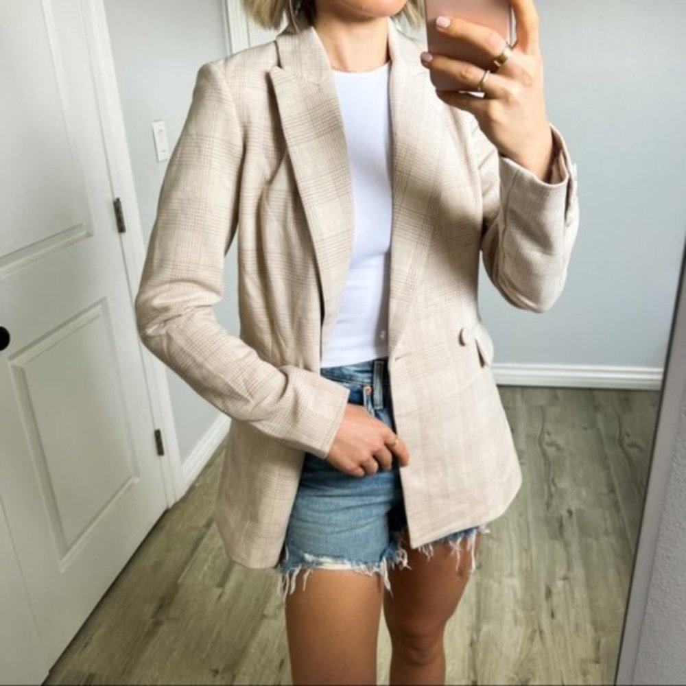 House of Harlow 1960 Double Breasted Plaid Blazer sz XS